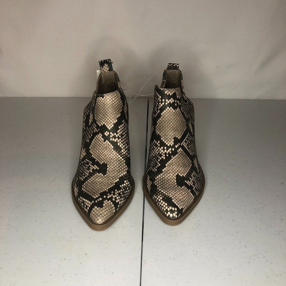 Women's Cari Snake Print Cut Out Ankle Bootie